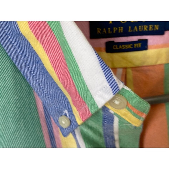 POLO RALPH LAUREN NWT BUTTONDOWN, MEDIUM, CLASSIC, PREPPY, STRIPED, COTTON - Picture 3 of 9
